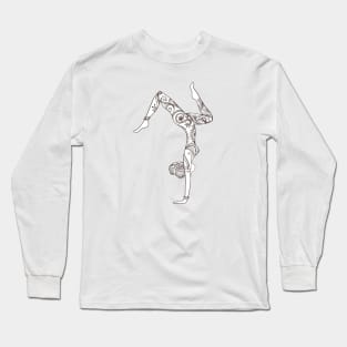 Yoga handstand with patterned girl Long Sleeve T-Shirt